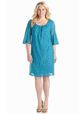 NEW CHRIS McLAUGHLIN BLUE LACE LINED DRESS SIZE 24 W WOMEN $98