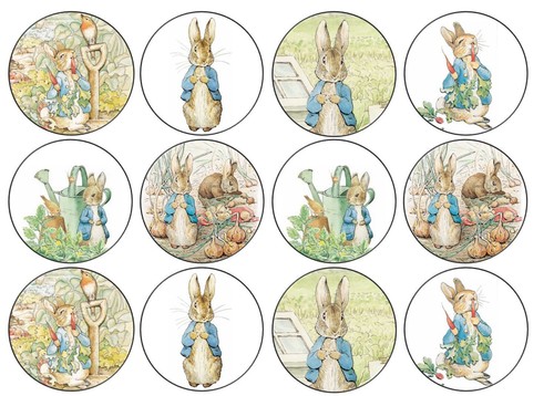Peter Rabbit Edible Wafer Cup Cake Toppers Standing or Disc - Picture 7 of 8