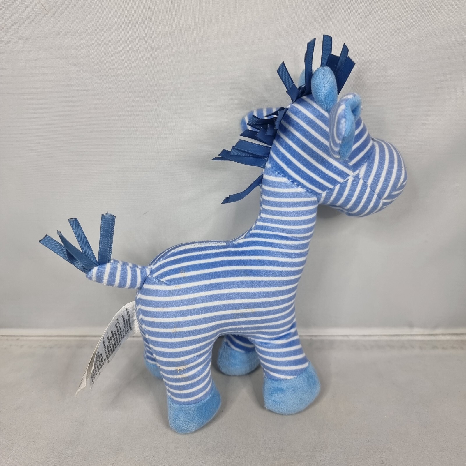 Mothercare Stripy Giraffe Rattle Soft Plush Toy Comforter 8" White