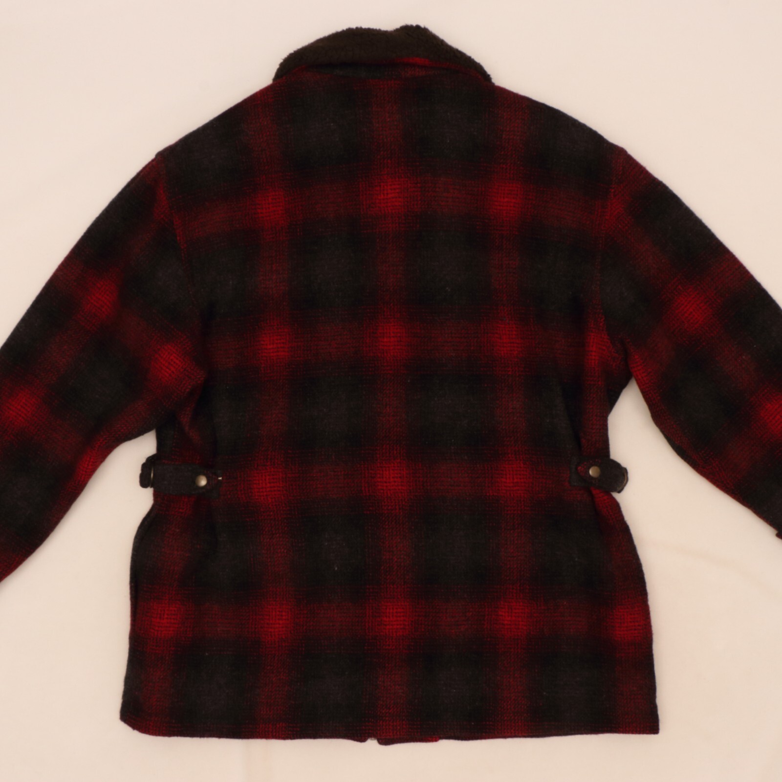 B9476 VTG Eddie Bauer Women's Buffalo Plaid Zip Up Wool Jacket Size XL