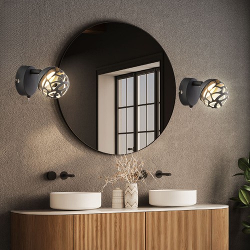 Wandleuchte Wandlampe Leselampe schwenkbar LED Schlafzimmerleuchte grau H 12 cm - Bild 5 von 5