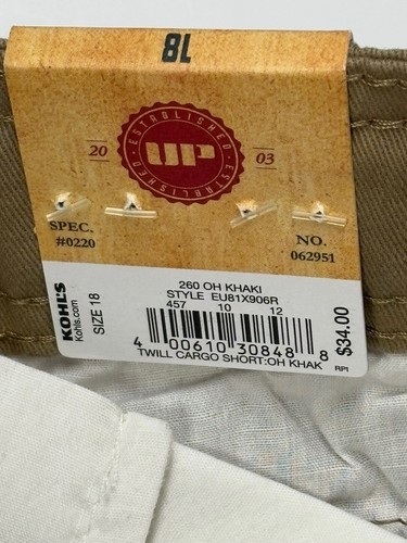 NWT Urban Pipeline Max Wear Boys Youth Khaki Cargo Shorts Adjustable Waist Sz 18 - Picture 4 of 12