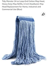 24 oz Mop Head Replacement Loop-End Cotton String Heavy Duty String Mop Refills 