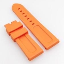 24mm - 22mm Orange Rubber Strap Watch Band Fit For PAM PAM111