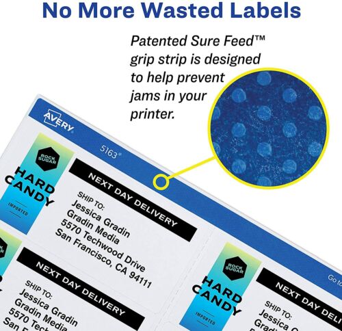 Avery TrueBlock Laser Shipping Label 3 1/2" x 5" (5168) PICK YOUR OWN # OF LABEL - Picture 3 of 14