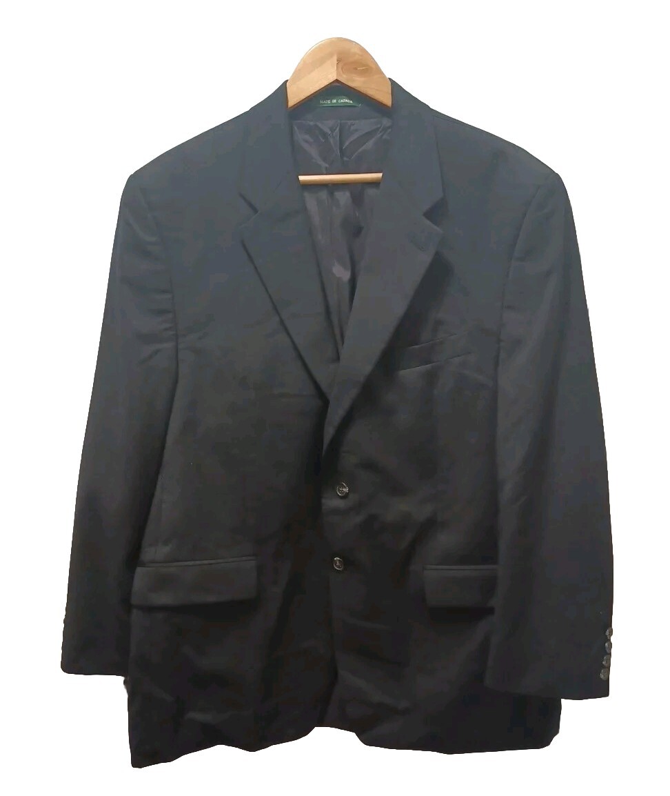 Lauren Ralph Lauren Black Wool 2-Button Blazer Jacket Size 44R Boardroom Chic