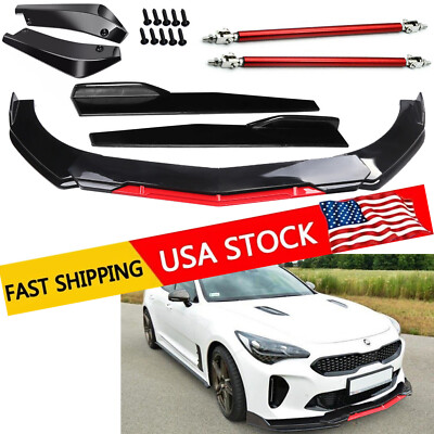 For KIA Stinger Front Bumper Lip Splitter Spoiler Body Kit Side Skirt