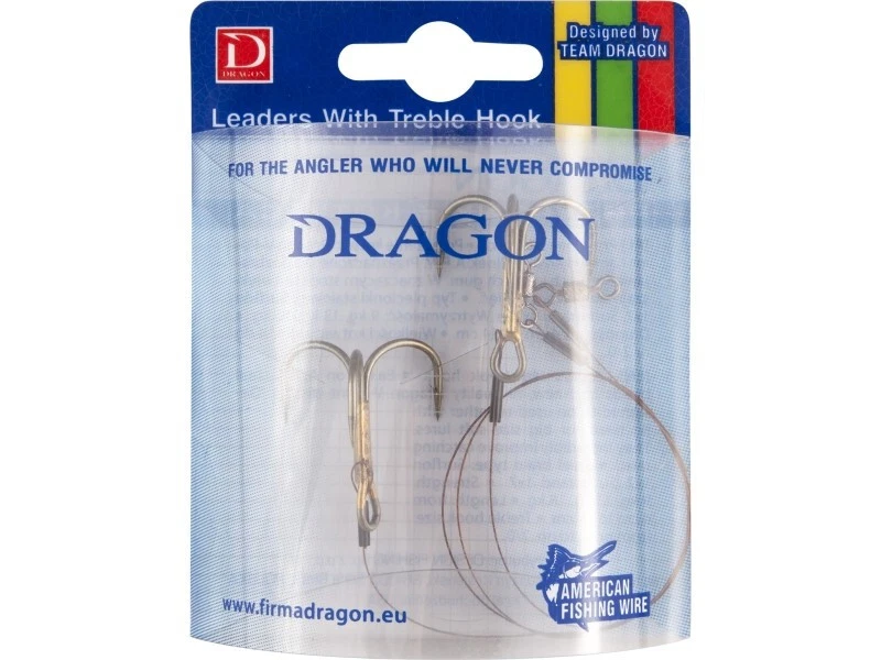 Dragon Live Bait Leader with Treble Hook Surfstrand 1x7 13kg-18kg 30cm-40cm - Photo 1/1