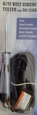 6 / 12 Volt Circuit Tester 5 Ft Lead Find Shorts Grounds  Auto Fuse Diagnostic