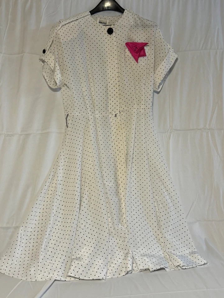 Vintage Leslie Fay Polka Dot Dress Size 10 - Image 2 of 4