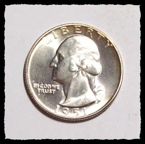 1951-P WASHINGTON QUARTER  Bright Blast White / Almost No Marks  Gem BU  #25D11
