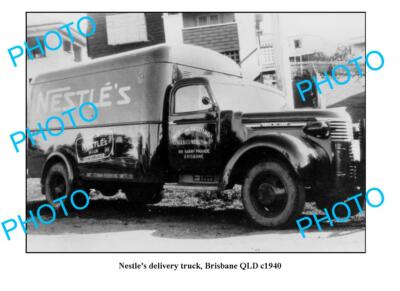 OLD 8x6 PHOTO NESTLES DELIVERY TRUCK BRISBANE c1940