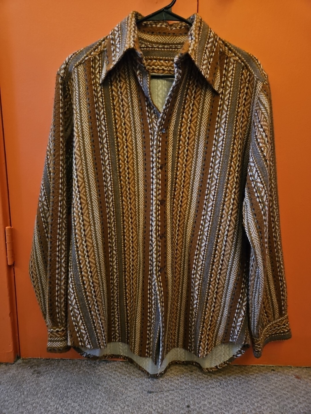 Striped multi- pattern knit shirt - image 1