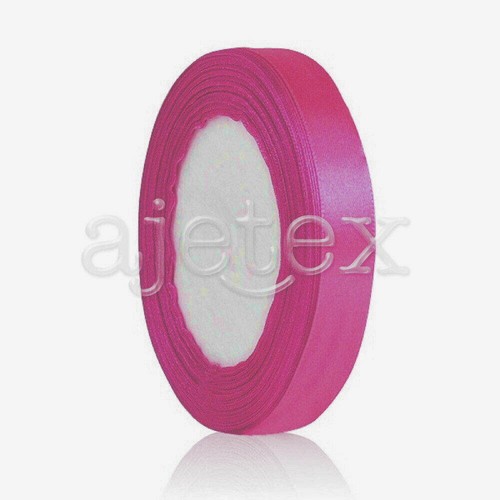 Hot Dark Pink / Dk Brown Sepia / Kelly Green 1/4" 6mm Satin Ribbon 25 Yds - Picture 2 of 6