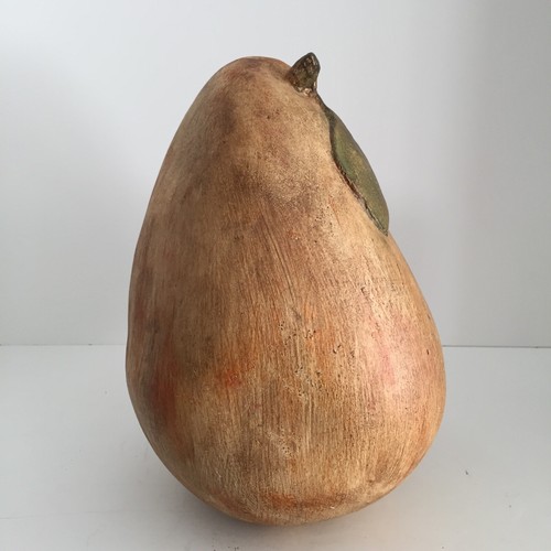 Übergroße braune Birne Figur Obst Statue Dekor Keramik extra groß 10" hoch - Bild 6 von 17