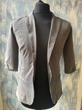 Ichi Short Sleeved Grey Blazer Jacket In Large Bnwt I