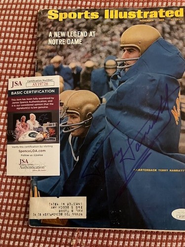 Terry Hanratty Notre Dame QB signed Sports Illustrated FULL mag, 11/7/66 - JSA