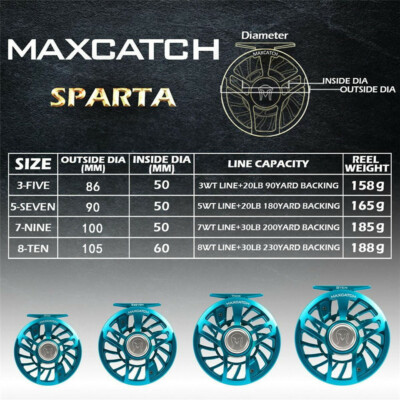 SPARTA Saltwater Waterproof Fly Fishing Reel 3-10WT Ultra-Smooth Sealed  Drag | eBay