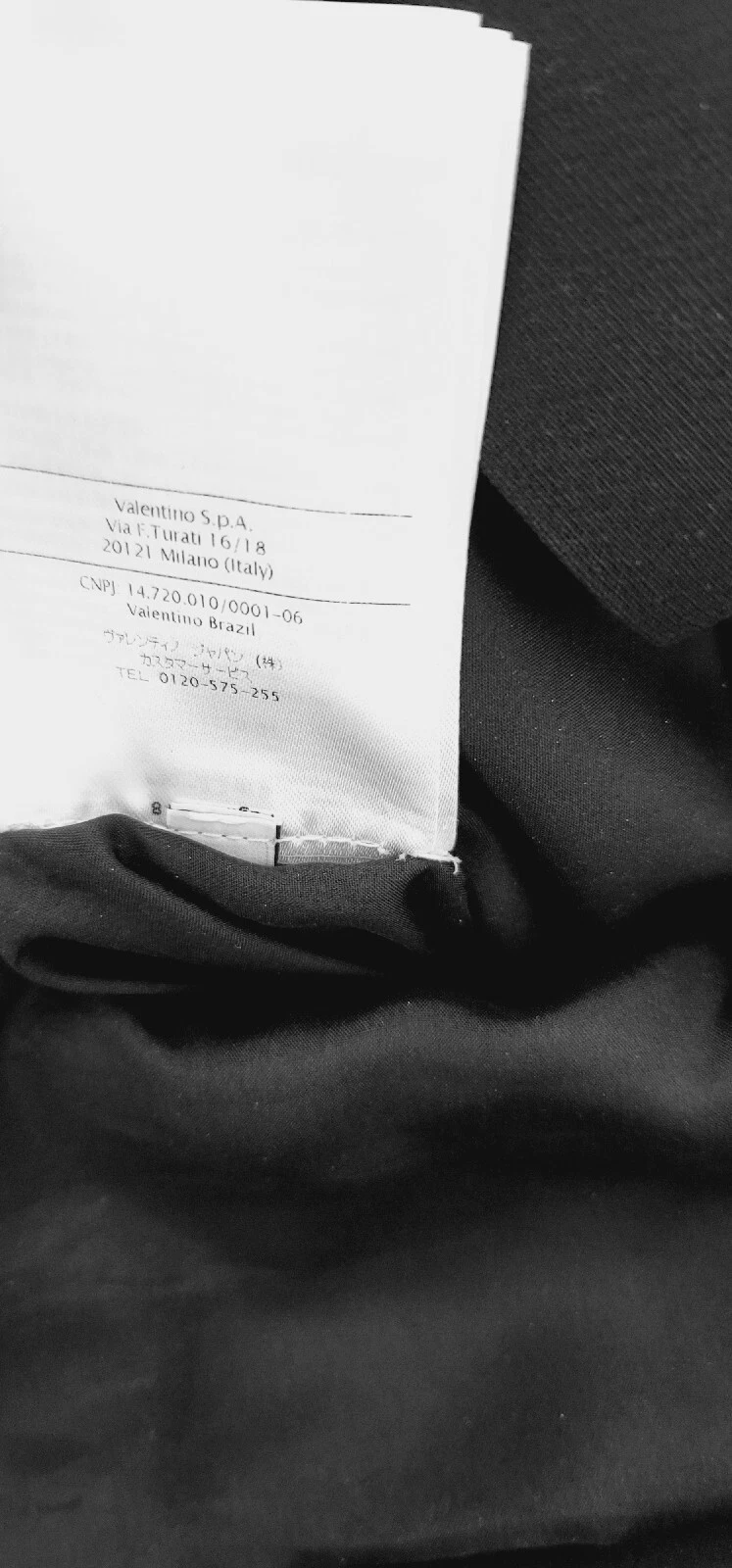 Abito Valentino monospalla seta lana nero