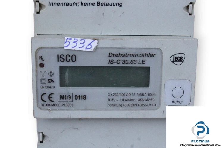 ISCO IS-C35.65 LE THREE-PHASE METER_ISC35.65LE - Image 2 of 3