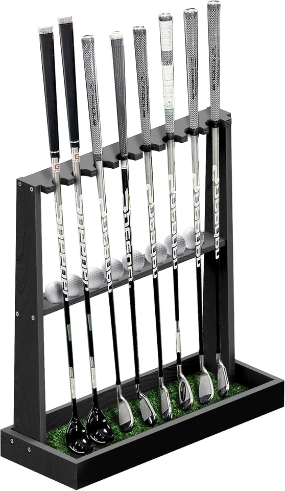 Wooden Golf Putter Stand 8 Club Holder Display Rack Floor Wall Garage Organizer - Image 2 of 4