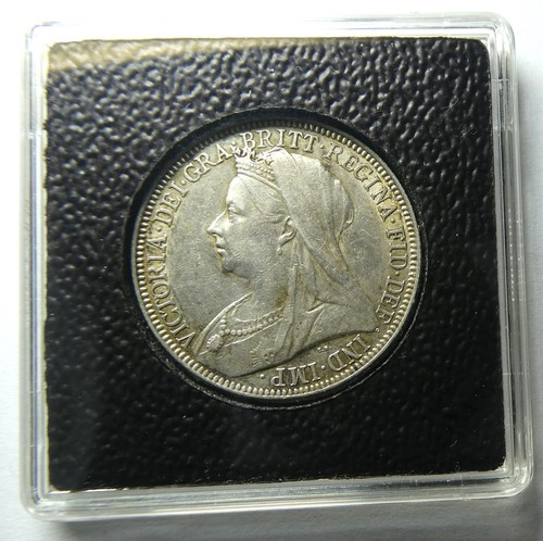 Great Britain 1897 Victoria Silver Coin Florin 2 Shillings Attractive coin,Unc - Picture 3 of 4