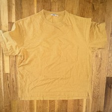 Uniqlo U Mens Yellow Solid Pocket Crew Neck Short Sleeve T-Shirt Size XL