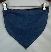 Nasty Gal Collection Denim Handkerchief Bandana Shirt Crop Halter Top Sz US 6