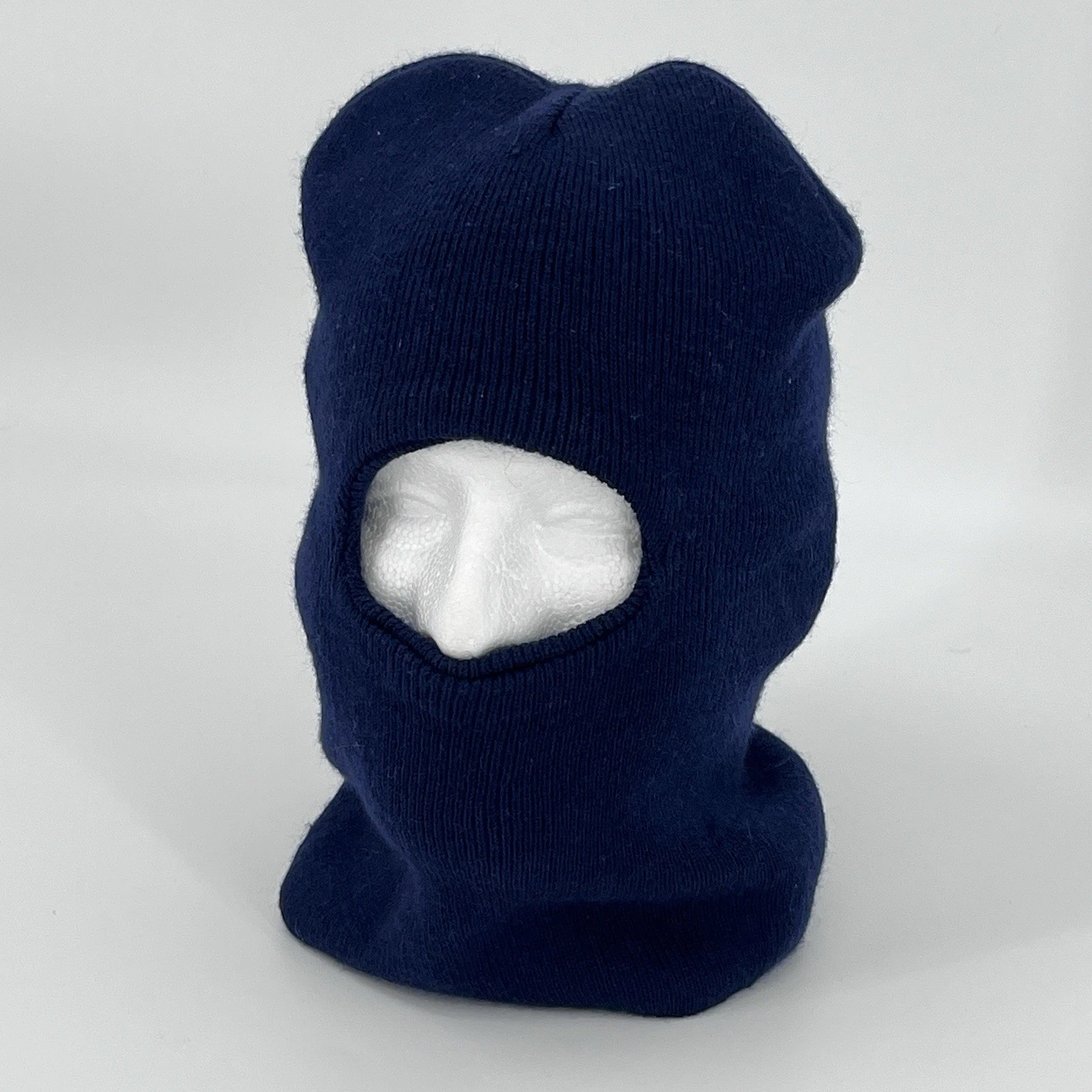 Vintage Ski Mask Winter Hat EUC 80s 90s Retro Navy Blue Knit Cap