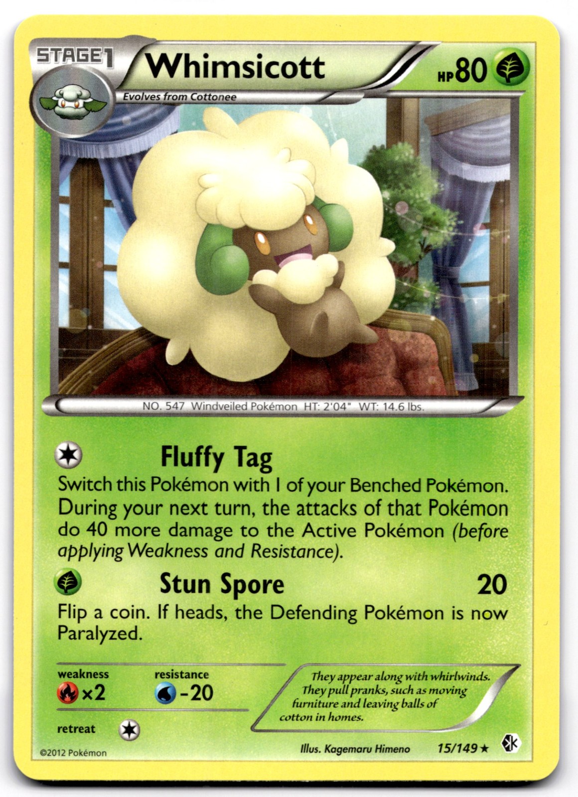 Whimsicott 15/149 - Pokemon Boundaries Crossed - NM