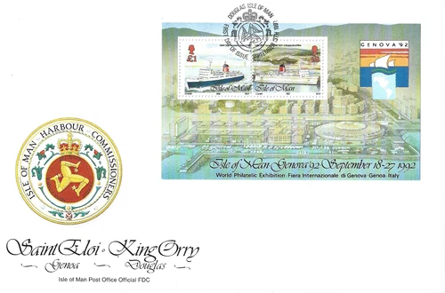 1992 Isle of Man Genova '92 International Stamp Exhibition First Day Cover