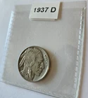 1937-D Buffalo Nickel (A005)- Full date and Mint Mark fully shown