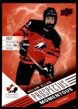 2021-22 TEAM CANADA JUNIORS PROSPECTUS MOMENTOUS NOLAN ALLAN 156/275 #PM-21