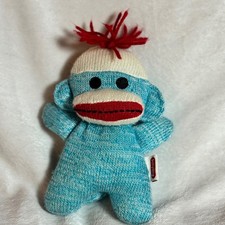 Officially Licensed 8" Plush Toy SCHYLLING Mini Baby Sock Monkey Blue w/Red Hair
