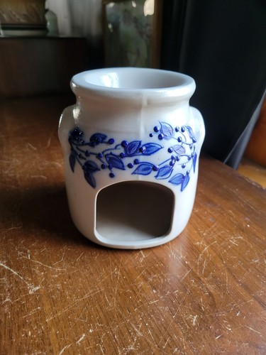Salmon Falls NH Pottery BLUEBERRY VINE Wax Tart Oil Warmer Salt Glaze Stoneware