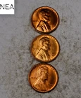 1945+1945-D+1955-S Lincoln Wheat Penny Cent Lot/Set ~ Gem BU Red ~ ZWL21