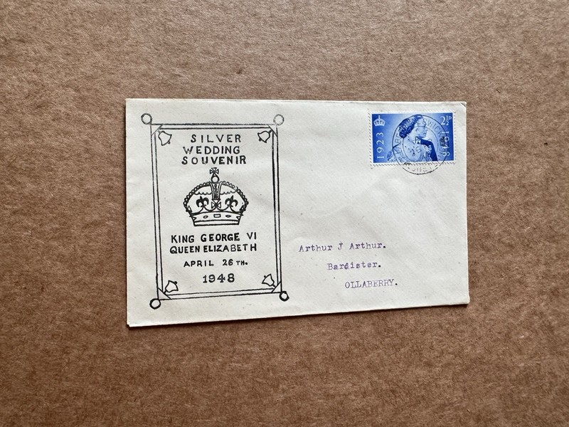 Great Britain 1948 FDC +KGVI Silver Wedding #SG493 +Scarce Black Mono-Color C