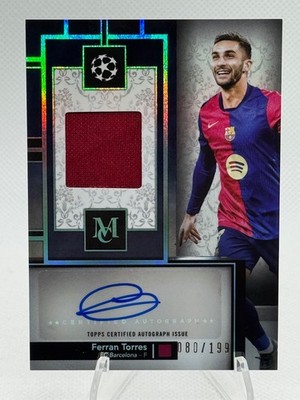 Ferran Torres 2024-25 Topps Museum UEFA #MAR-FT Auto Relic Patch /199 Barcelona