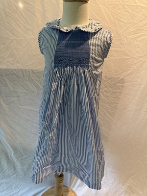 Emily Lacey Size 7 Girls Smocked Dress Blue & White Floral