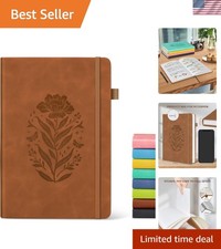 Lined Journal Notebook for Men Women, A5 Brown Leather Journals for Writing, 200