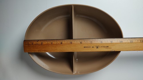 Vintage Melmac Type Divided Vegetable Bowl MCM Cinnamon Color - Picture 4 of 5