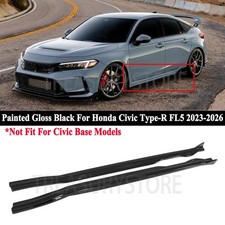 For Honda Civic Type-r Fl5 2023-2026 Mx Style Glossy Black Side Skirt Extension For Honda Civic Type-r Fl5 2023-2026 Mx Style Glossy Black Side Skirt Extension