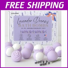 12-Piece Lavender Flower Bath Bombs Set