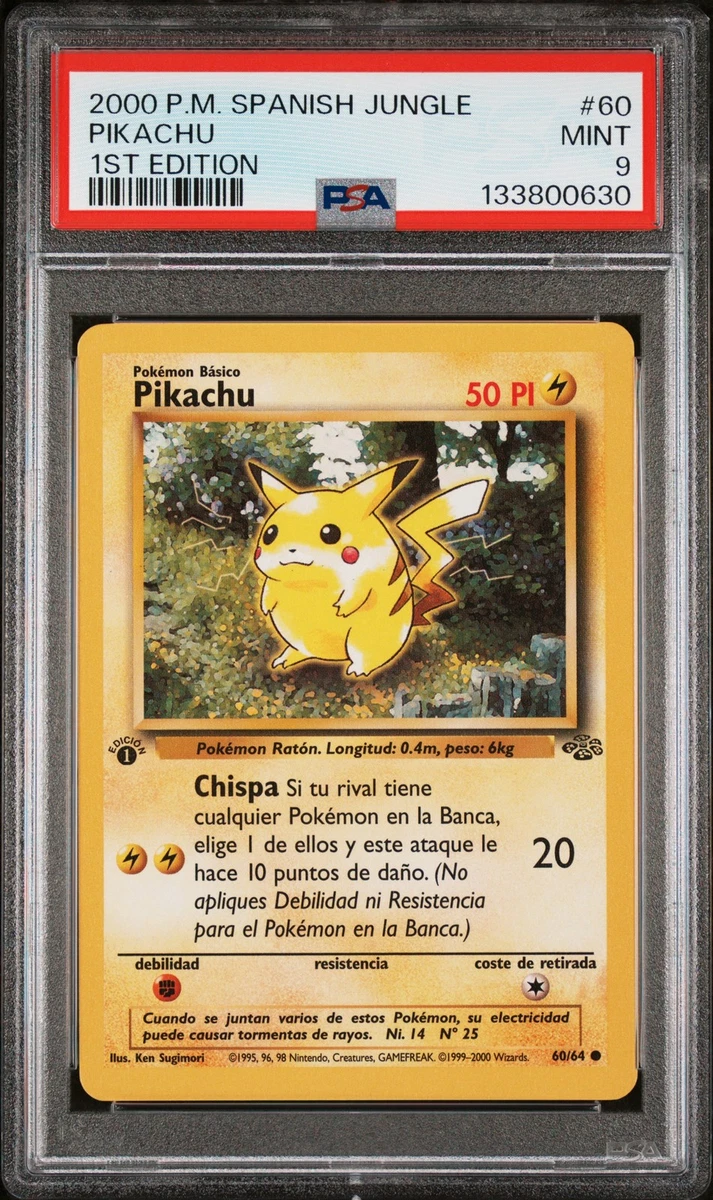 Pikachu Pokémon TCG Grade 9 Jungle Individual Collectible Card