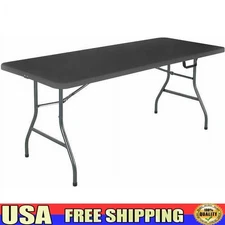 6ft Folding Table Portable Heavy Duty Resin Centerfold Indoor Outdoor Events New