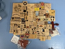 Lot Of 100 Wood Backed Rubber Stamps Mixed Themes Stampin  Up