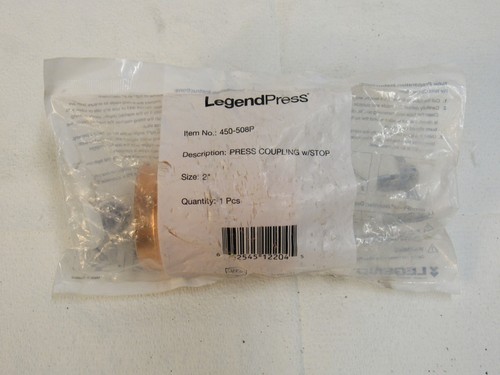 Legend 2" Press Coupling w/ Stop 450-508P Copper 15 WSP 200 CWP