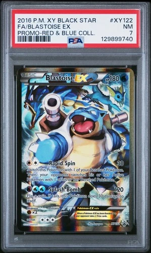 New Listing2016 POKEMON XY BLACK STAR PROMO #XY122 FULL ART/BLASTOISE EX PSA 7