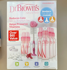 Dr. Brown's Natural Flow Standard Newborn Flow Anti Colic 8oz 250ml Pink