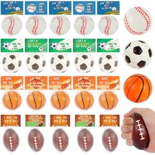 24Pcs 2.36 Inch Sports Stress Balls Sports Party Favors Basketball Soccer Footba